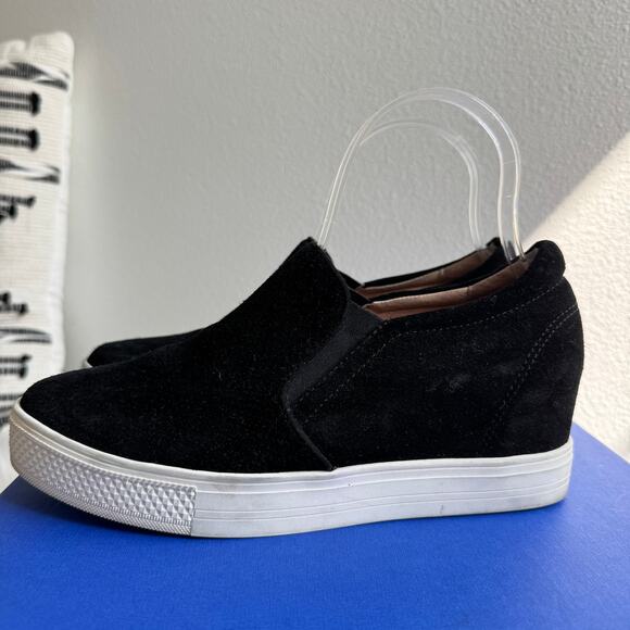Nordstrom Caslon Allie Black Suede Wedge Slip On Sneaker size 7.5 - Picture 4 of 10